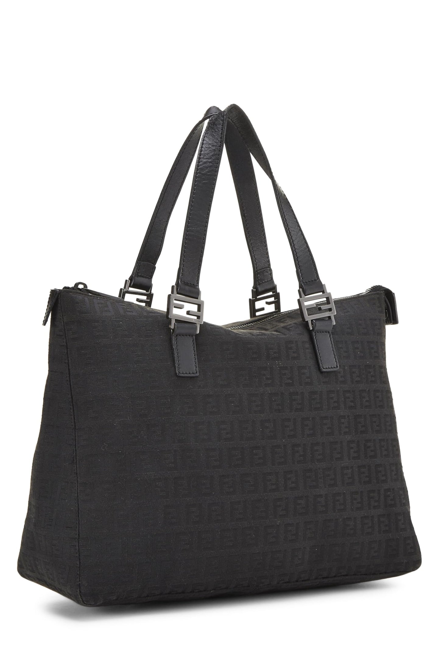 Fendi, Pre-Loved Black Zucchino Canvas Tote, Black