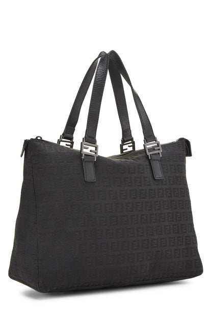 Fendi, Tote de lona de calabacín negro Pre-Loved, Negro