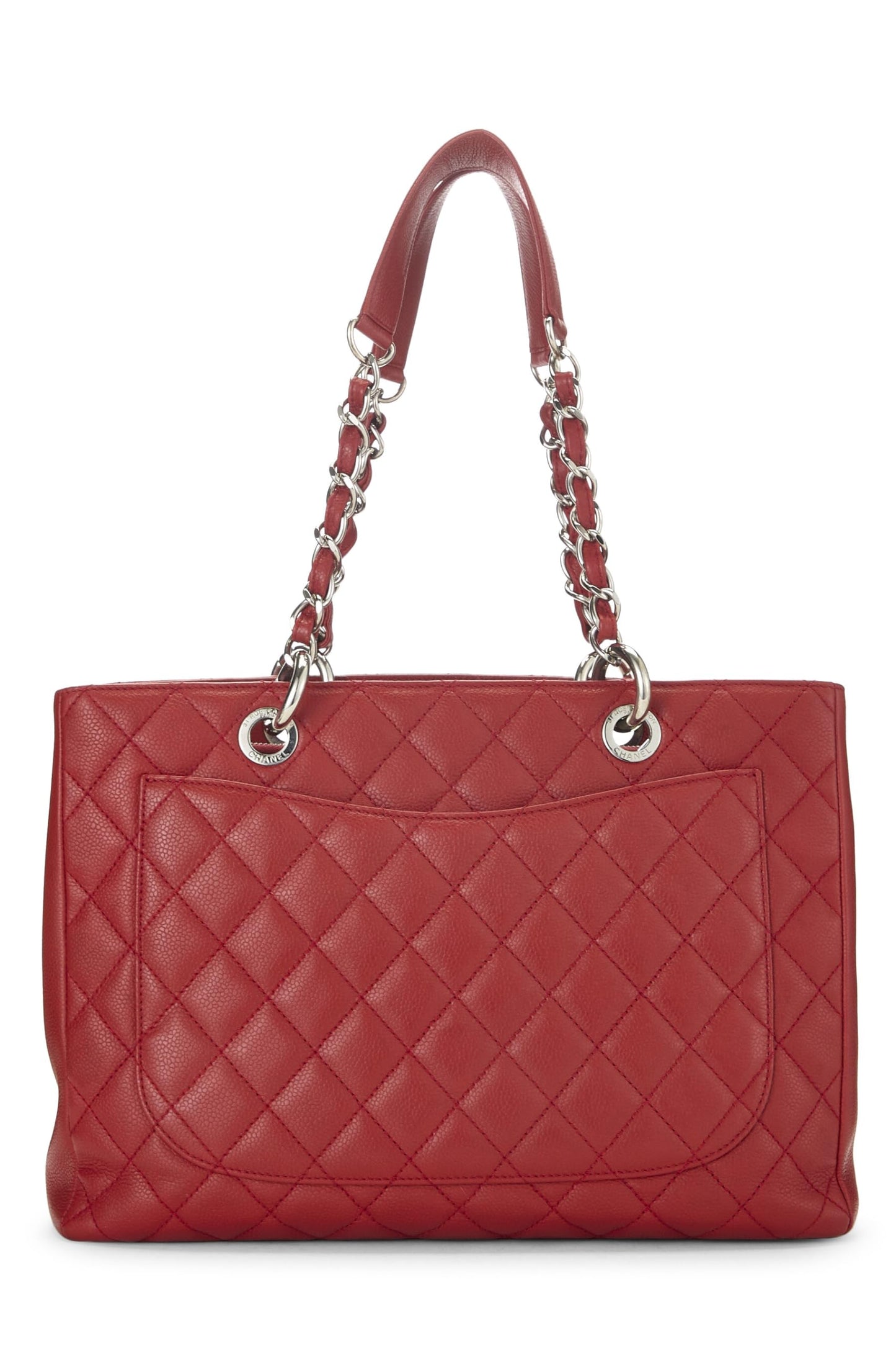 Chanel, Grand sac cabas Red Caviar d'occasion (GST), rouge