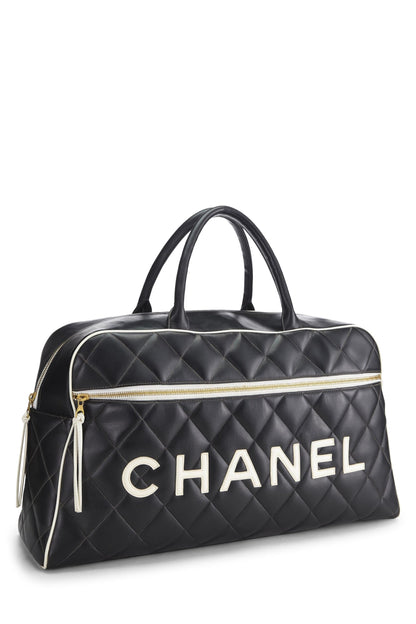 Chanel, Pre-Loved Black Quilted Calfskin Bowler Large, Black