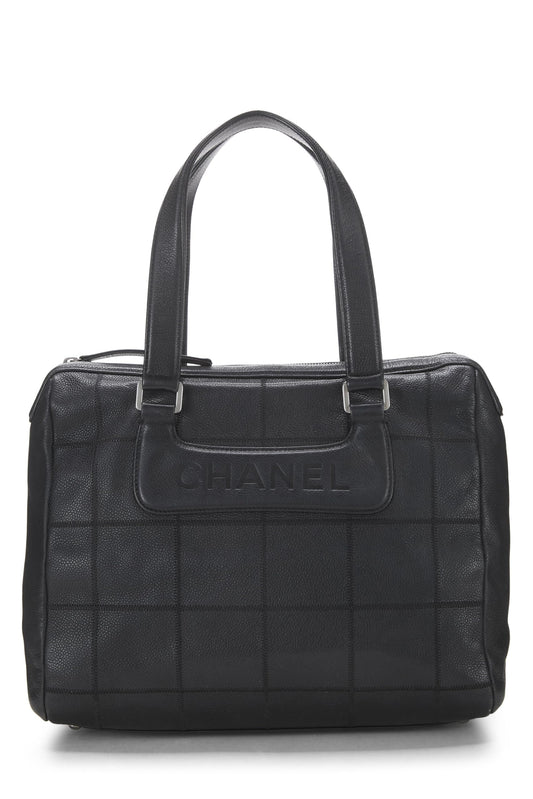 Chanel, Pre-Loved Black Calfskin Chocolate Bar Tote, Black