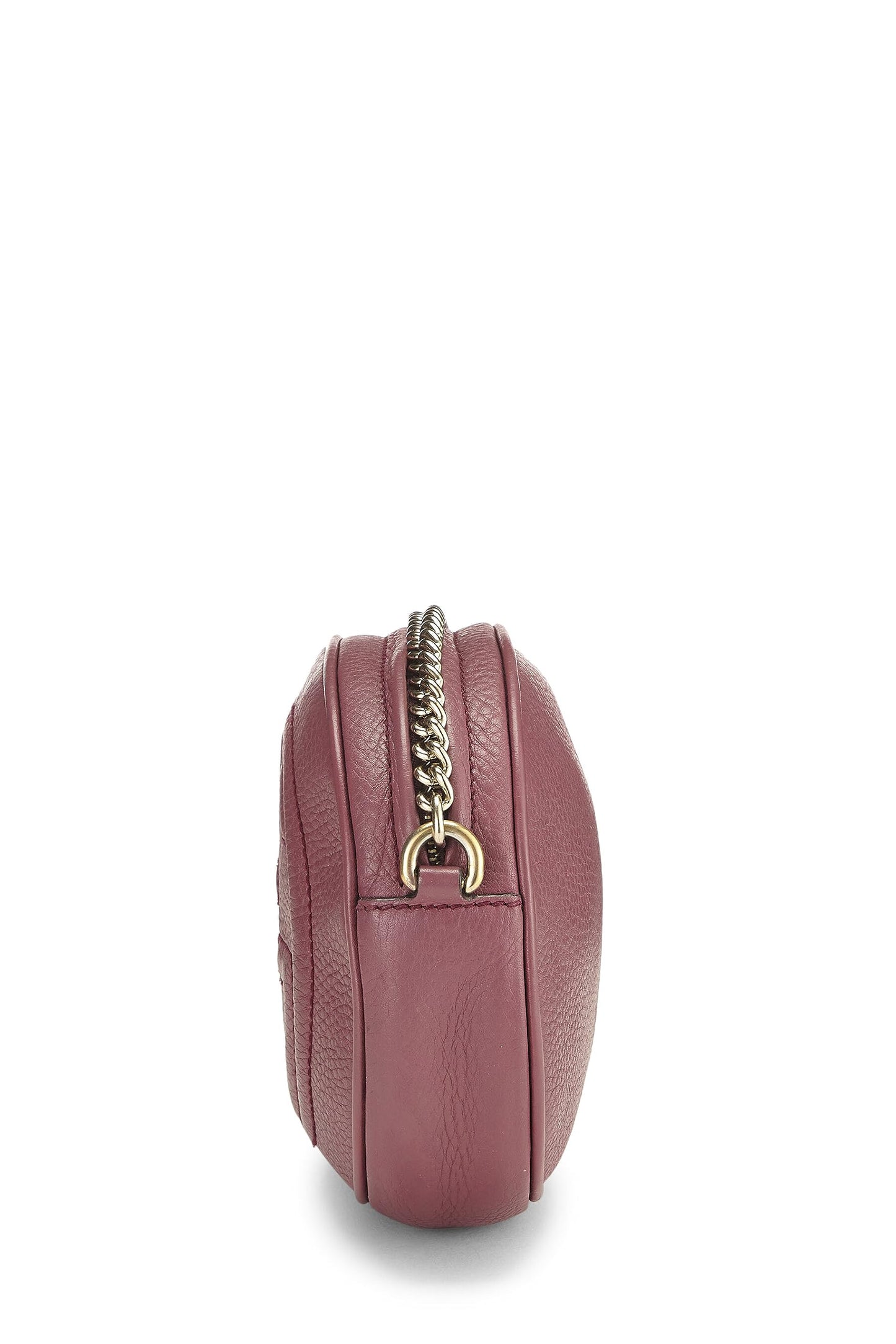 Gucci, Pre-Loved Purple Leather Soho Round Chain Crossbody Mini, Purple