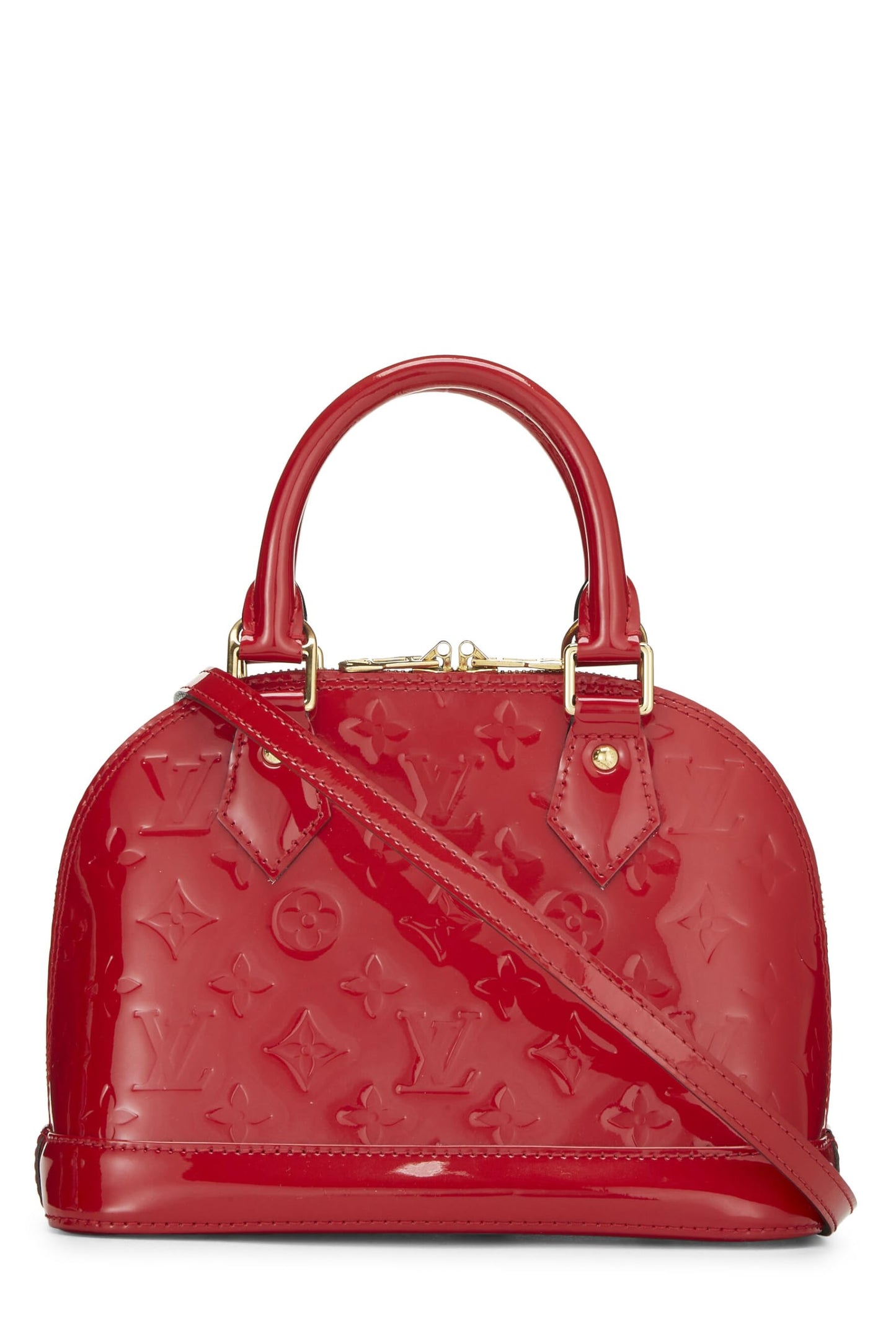 Louis Vuitton, Pre-Loved Cerise Monogram Vernis Alma BB, Rojo