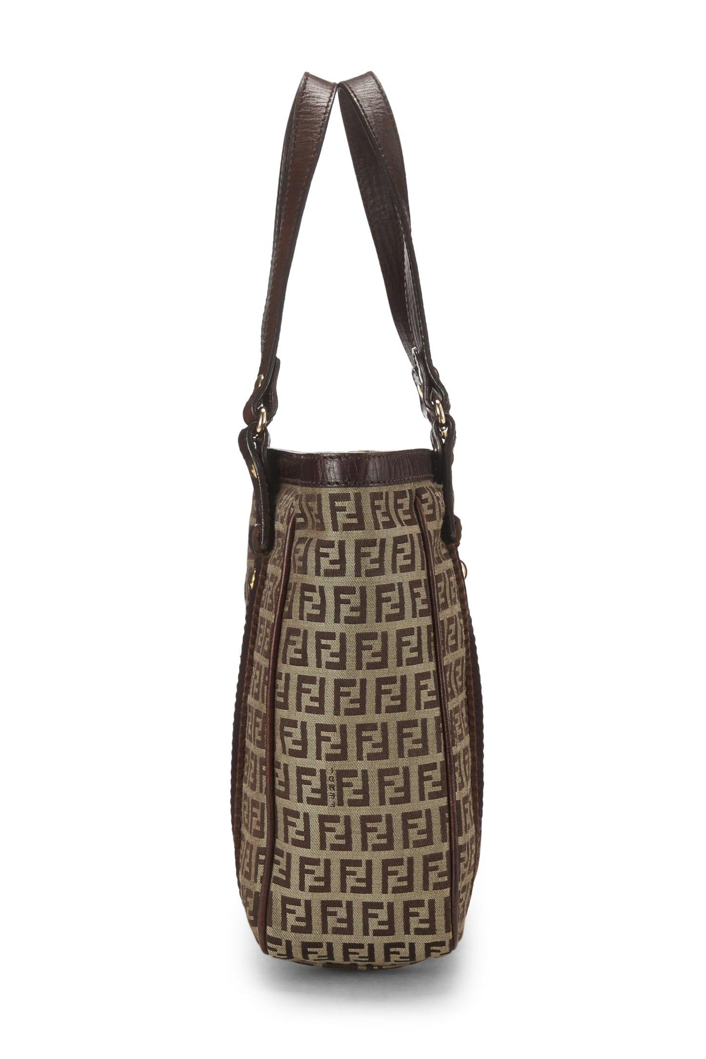 Fendi, sac fourre-tout en toile marron Zucchino, petit modèle, d'occasion, marron