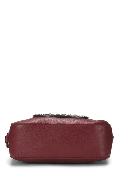 Gucci, Pre-Loved Burgundy Grained Leather Studded Soho Disco, Burgundy