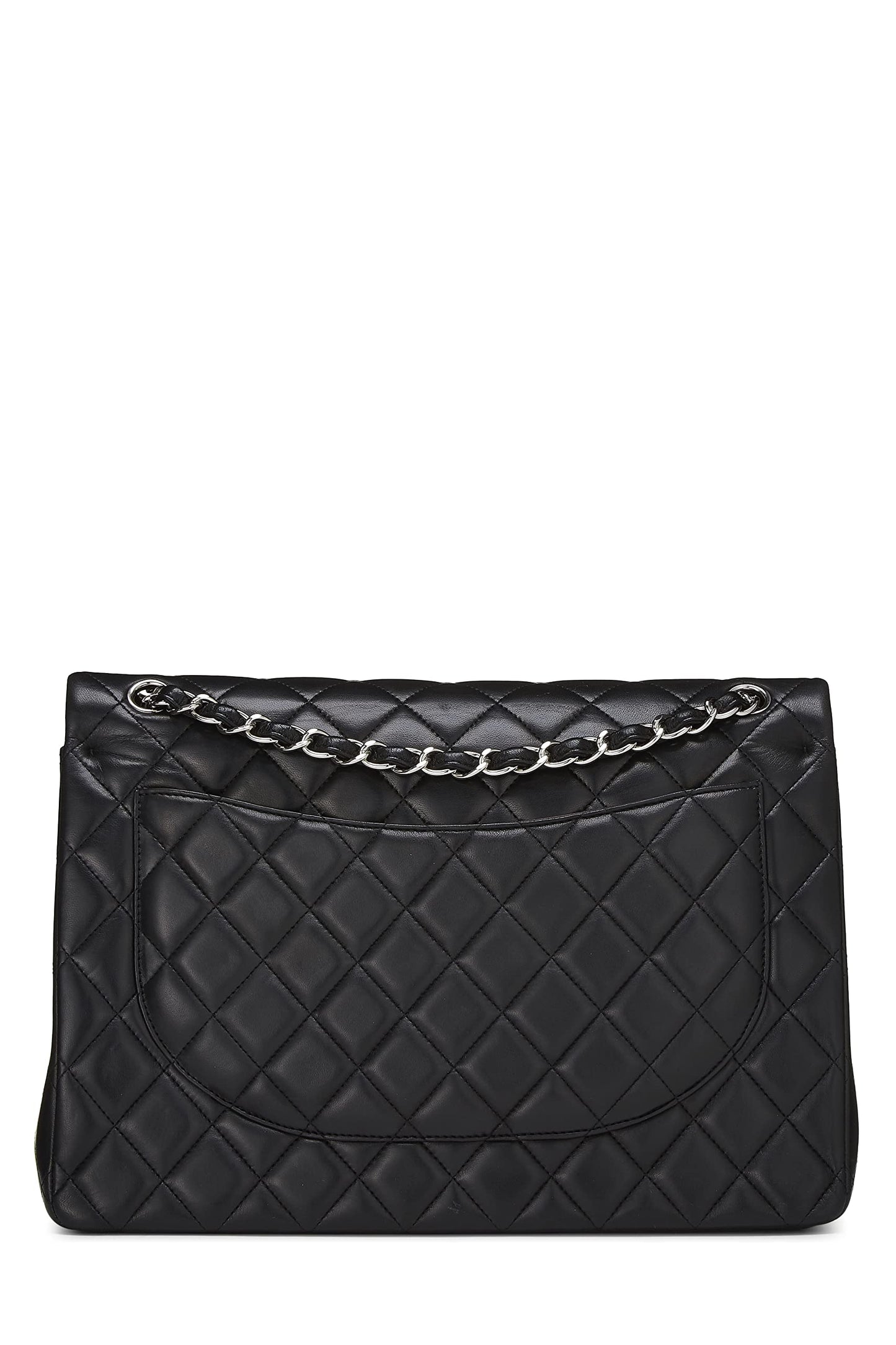 Chanel, Pre-Loved Black Quilted Lambskin New Classic Double Flap Maxi, Black