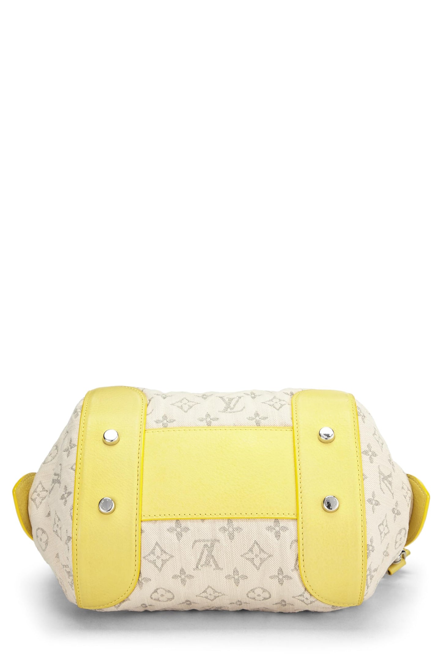 Louis Vuitton, Pochette redondo de mezclilla con monograma Jaune Pre-Loved, Amarillo