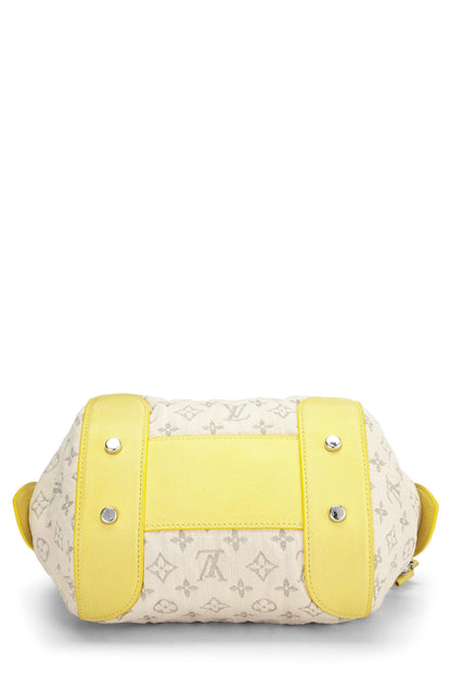 Louis Vuitton, Pochette redondo de mezclilla con monograma Jaune Pre-Loved, Amarillo