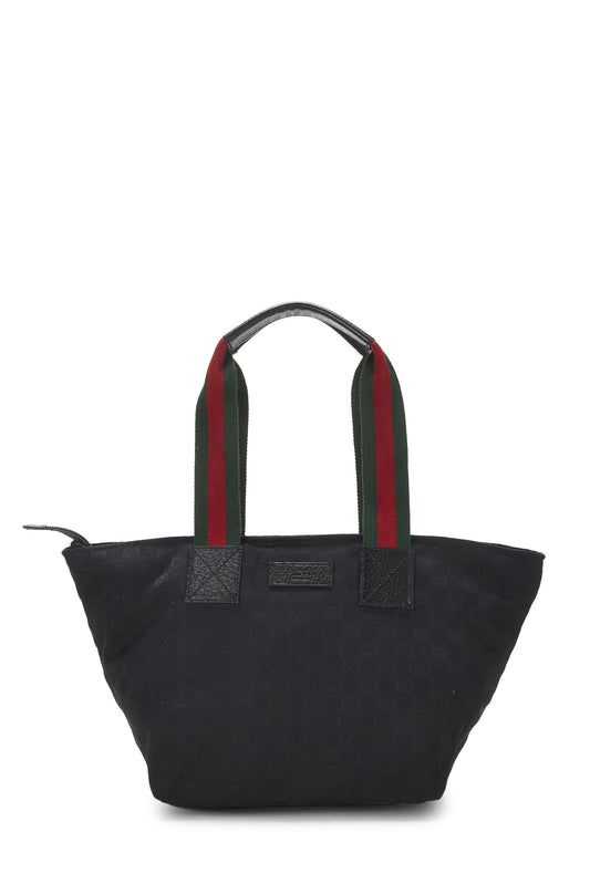 Gucci, Pre-Loved Black Original GG Canvas Soft Zip Tote Small, Black