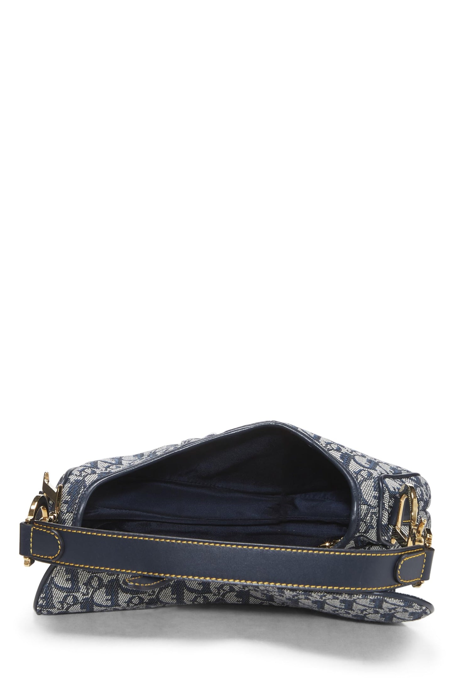 Dior, Pre-Loved Navy Trotter Canvas Saddle Bag, Navy