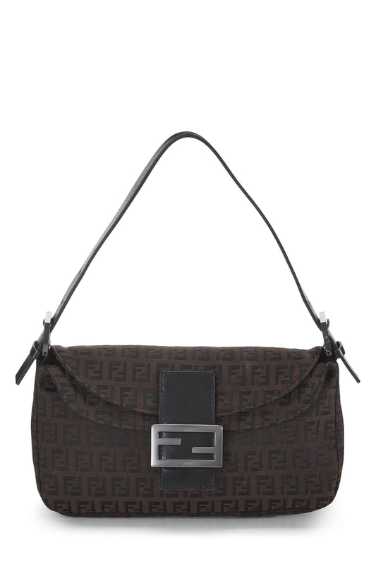 Fendi, Bolso de hombro tipo calabacín de nailon marrón Pre-Loved, Marrón