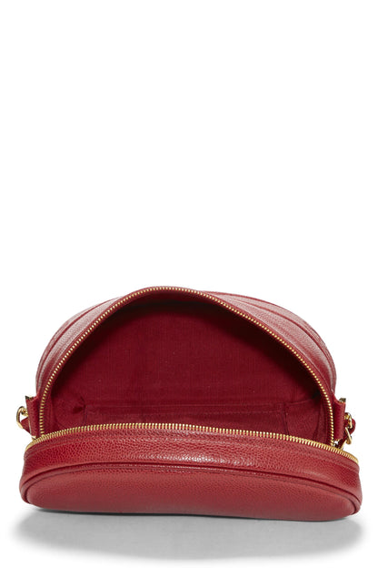 Chanel, sac pour jumelles Red Caviar 3 'CC' de taille moyenne, rouge