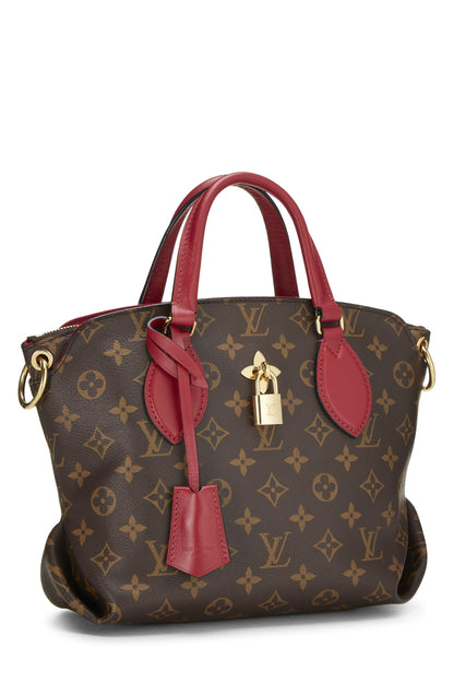 Louis Vuitton, sac fourre-tout zippé à fleurs Monogram rouge d'occasion PM, rouge