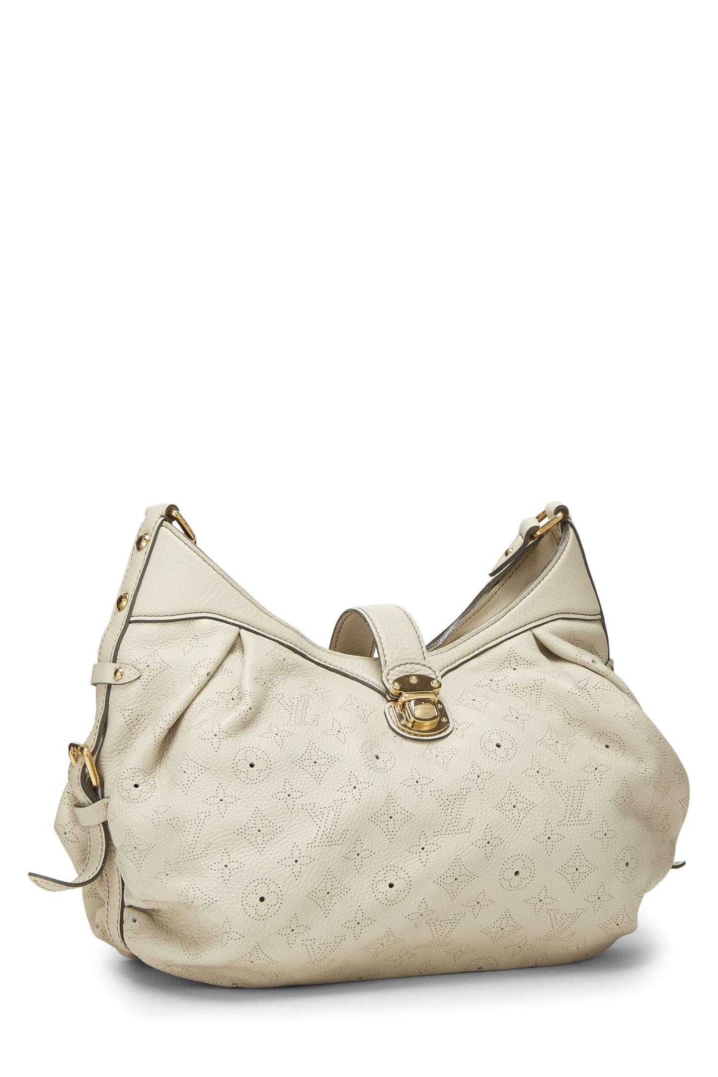 Louis Vuitton, Cuero Mahina con monograma blanco Pre-Loved XS, Blanco