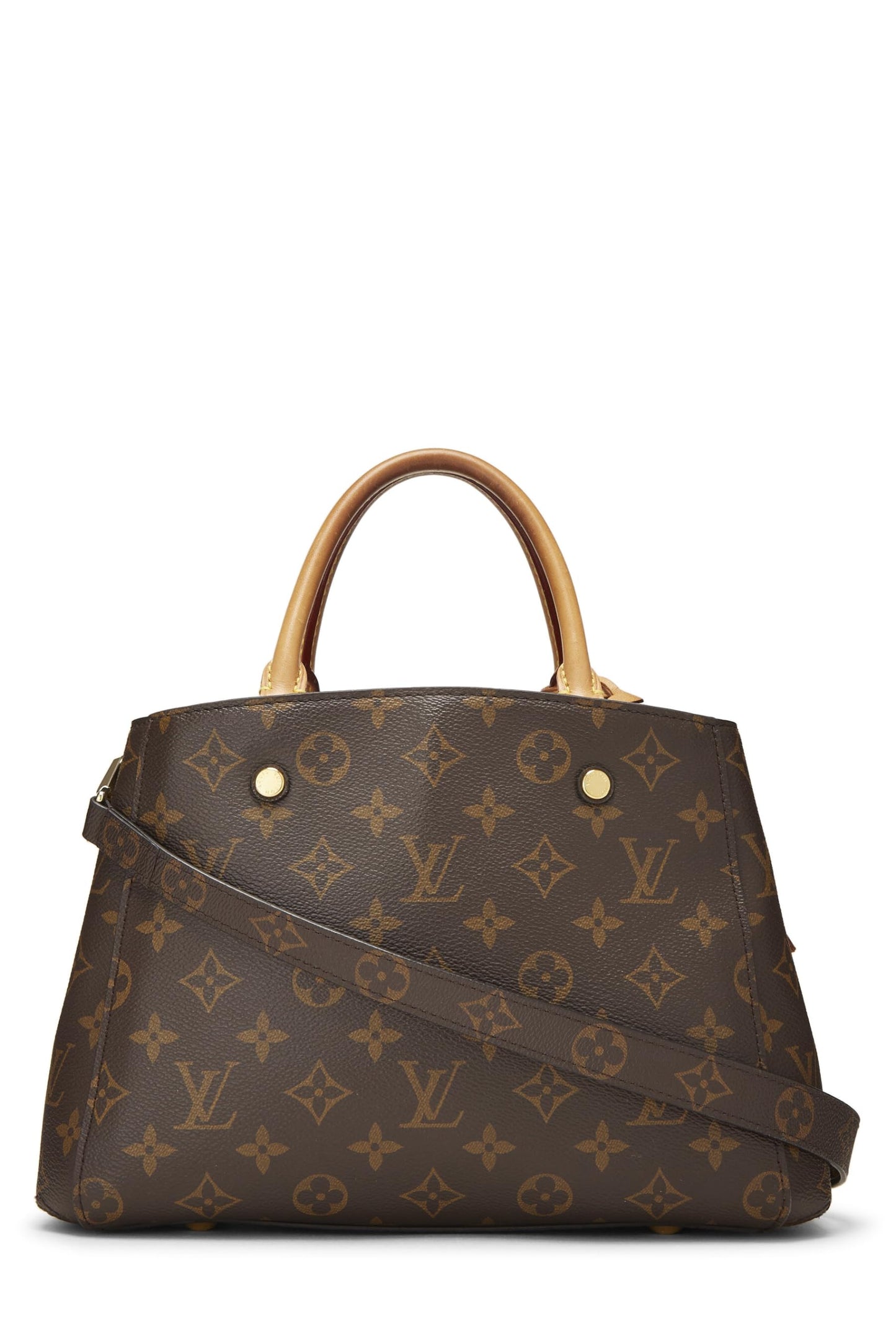 Louis Vuitton, bolso de lona Monogram Montaigne BB usado, marrón