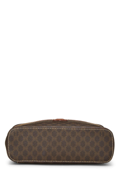 Céline, Pre-Loved Brown Coated Canvas Macadam Toiletry Bag, Brown