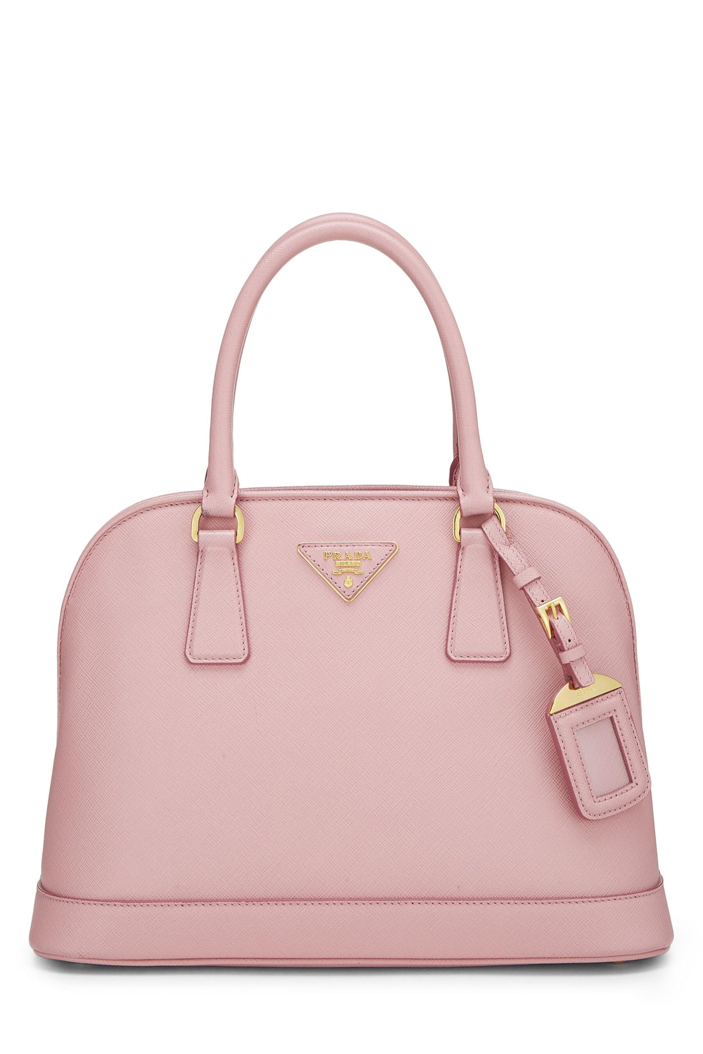 Prada, Pre-Loved Pastel Pink Saffiano Dome Tote, Pink