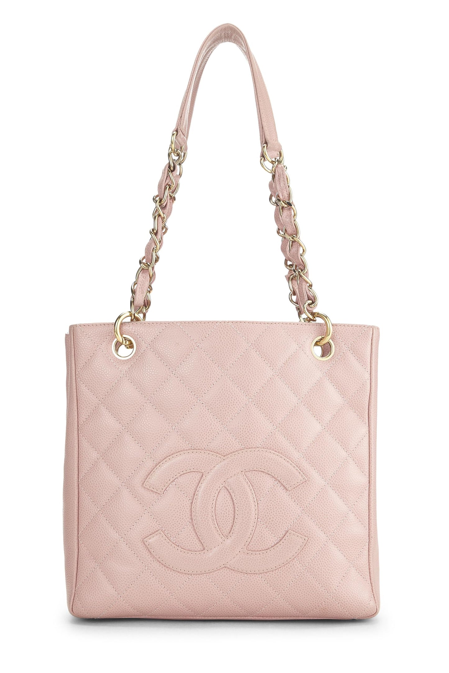 Chanel, Pre-Loved Pink Quilted Caviar Petite Shopping Tote (PST), Pink