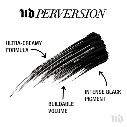 Urban Decay Perversion Volumizing Waterproof Mascara, Black Lengthening Mascara, Buildable Lash Volume & Length, Nourishing Proteins & Amino Acids, Cruelty-free, Paraben-free - 0.34 fl oz