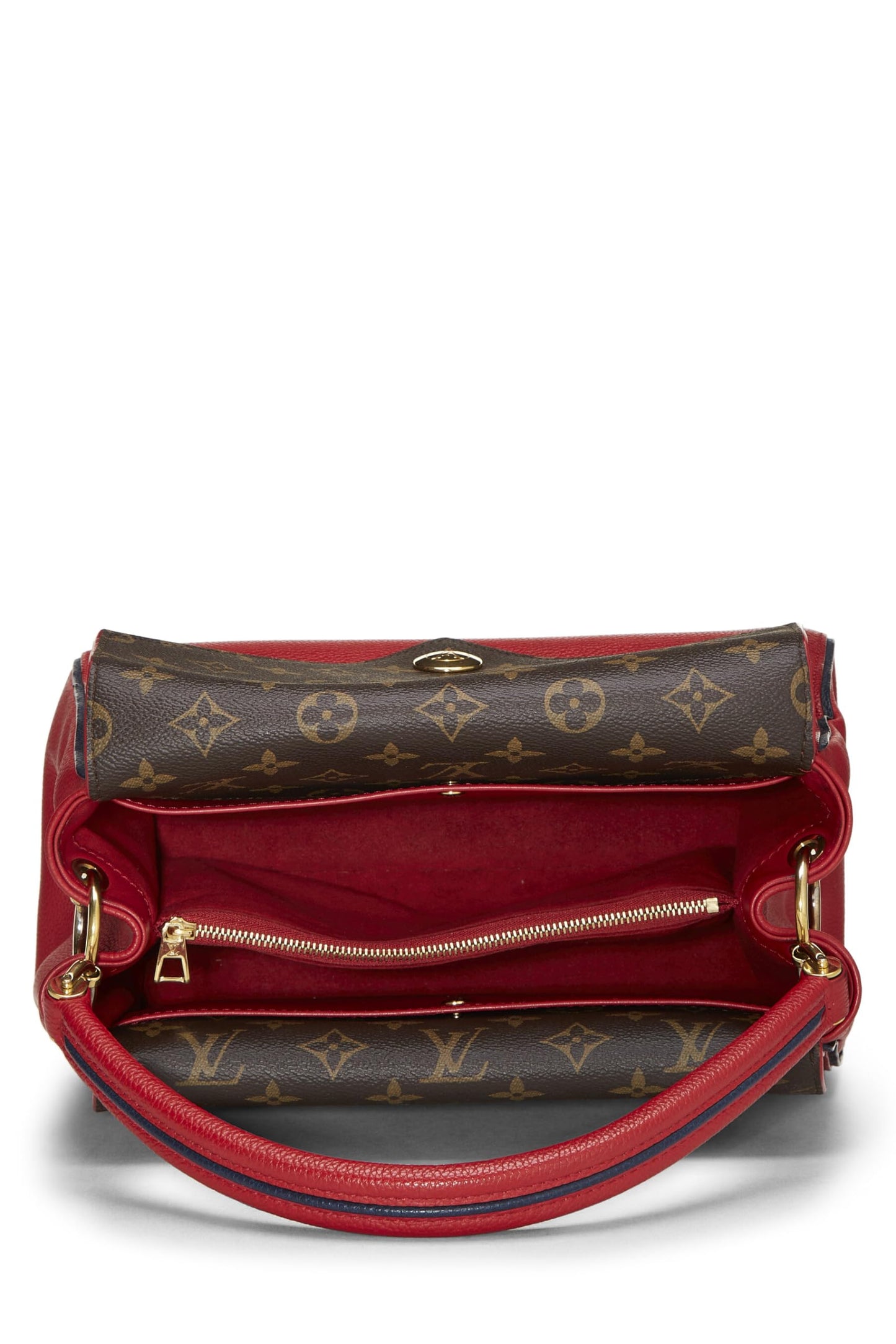 Louis Vuitton, sac Double V en cuir monogrammé rouge d'occasion, rouge