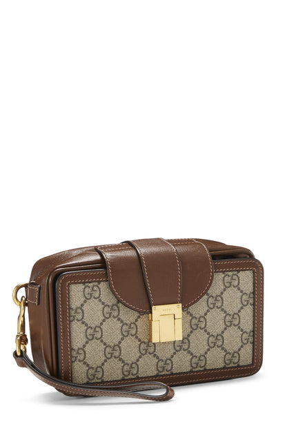 Gucci, sac à main en toile GG Supreme Original d'occasion, mini, marron