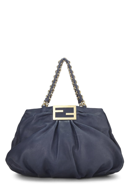 Fendi, Mia Large en cuir bleu d'occasion, bleu