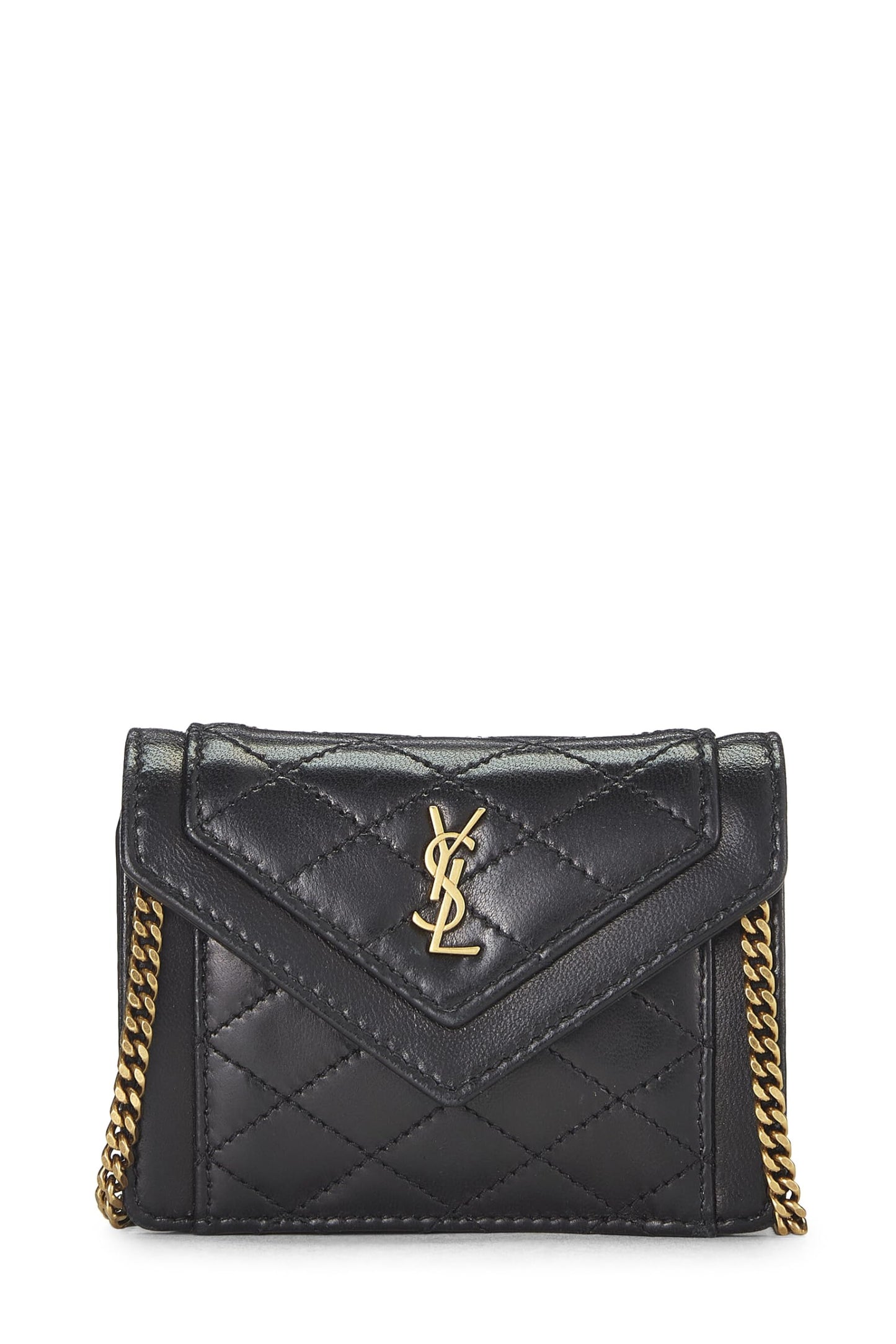 Yves Saint Laurent, Gaby Micro Pre-Loved de piel de cordero negra, Negro