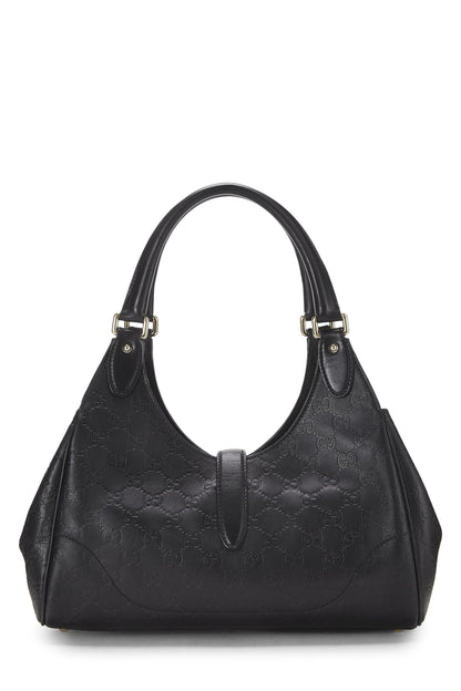 Gucci, sac Bardot en cuir Guccissima noir d'occasion, noir