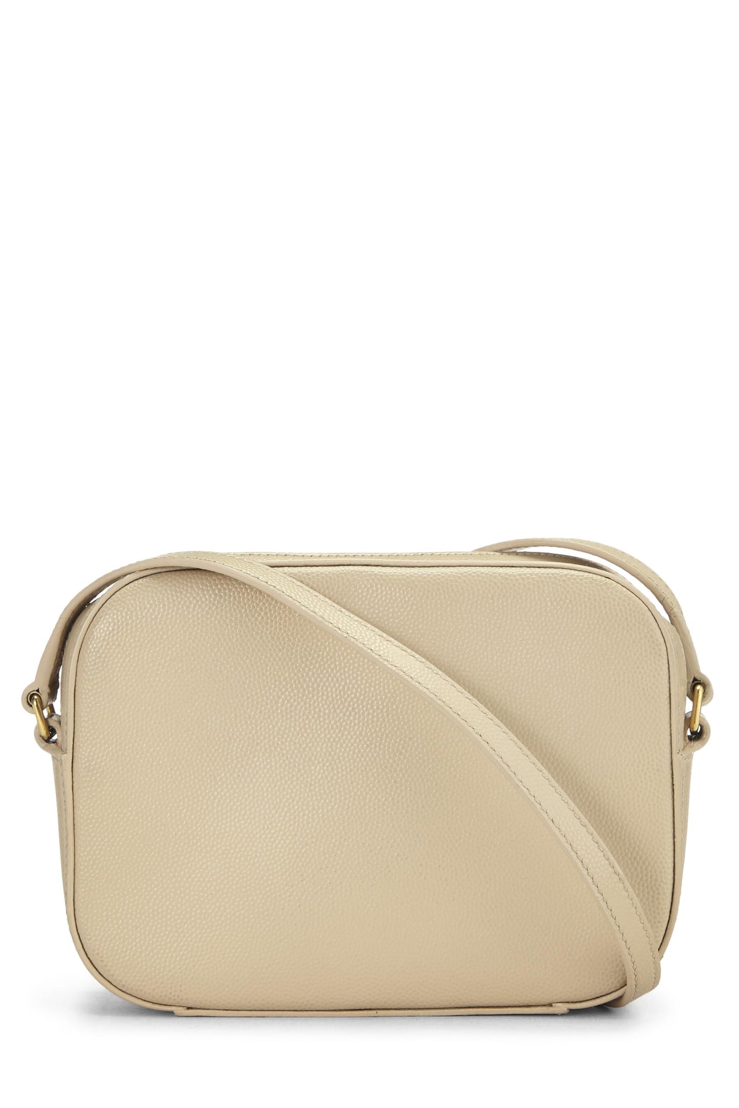 Yves Saint Laurent, sac à main Lou Camera Mini en cuir beige d'occasion, beige