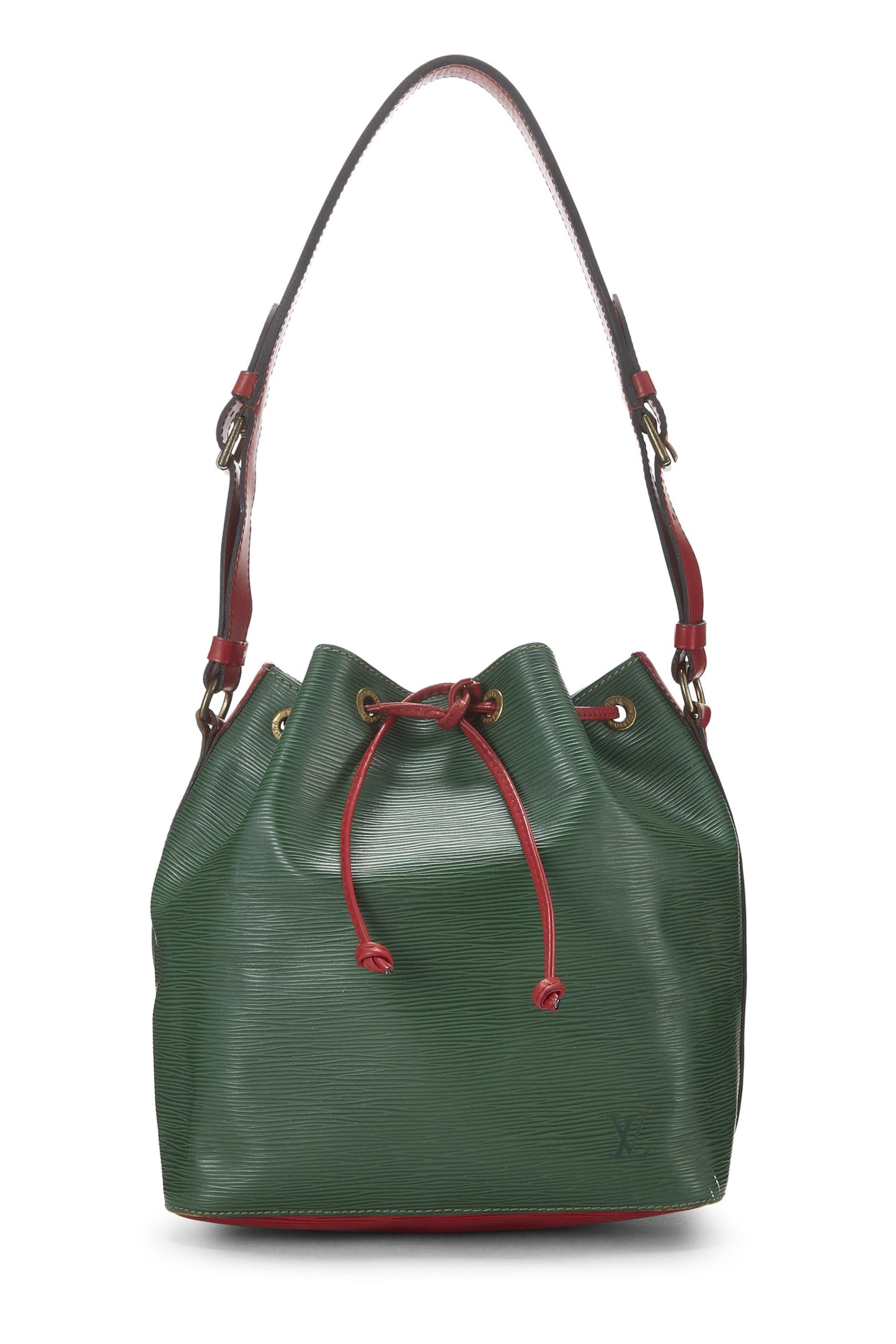 Louis Vuitton, Pre-Loved Bicolor Borneo verde y rojo Epi Noé Petite, multicolor