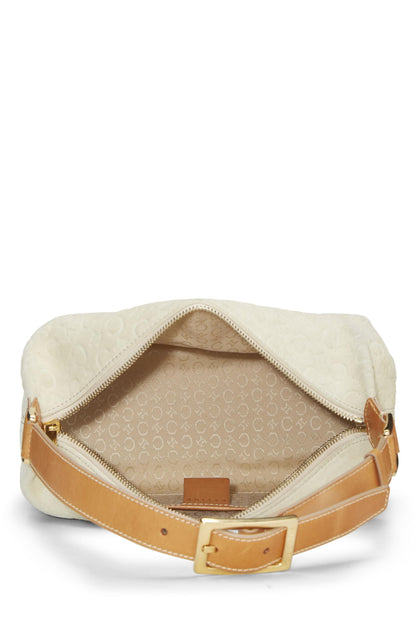 Céline, Pre-Loved Beige Suede Macadam Shoulder Bag, Beige