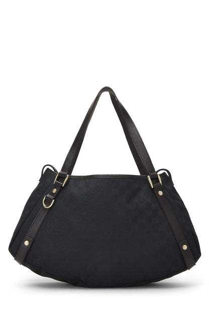 Gucci, sac fourre-tout Abbey en toile GG noir d'occasion, noir