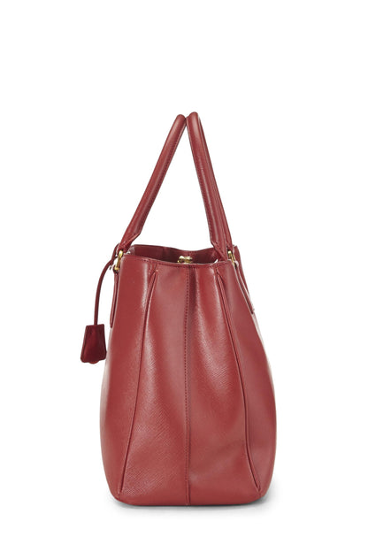 Prada, sac fourre-tout Executive moyen en saffiano rouge d'occasion, rouge