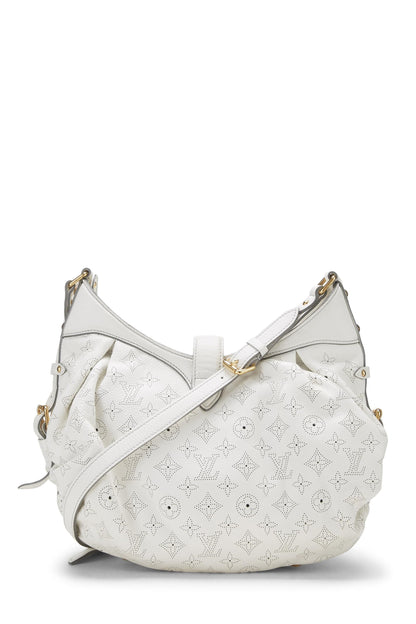 Louis Vuitton, sac à main en cuir Mahina XS blanc monogrammé d'occasion, blanc