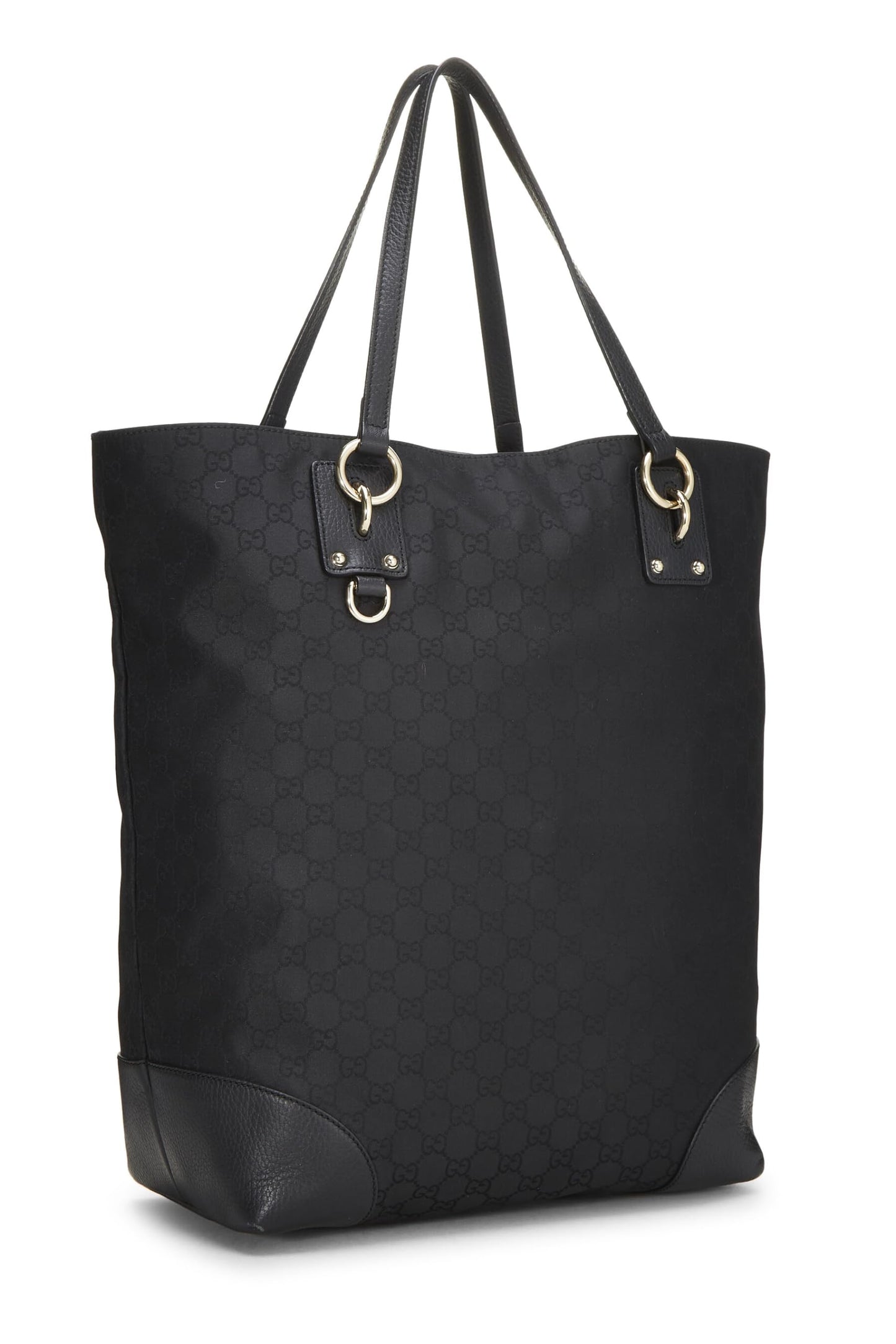 Gucci, Pre-Loved Black Nylon GG Tote Bag, Black