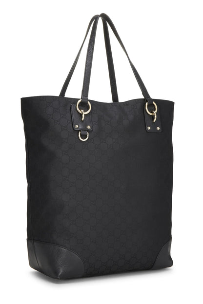 Gucci, Pre-Loved Black Nylon GG Tote Bag, Black