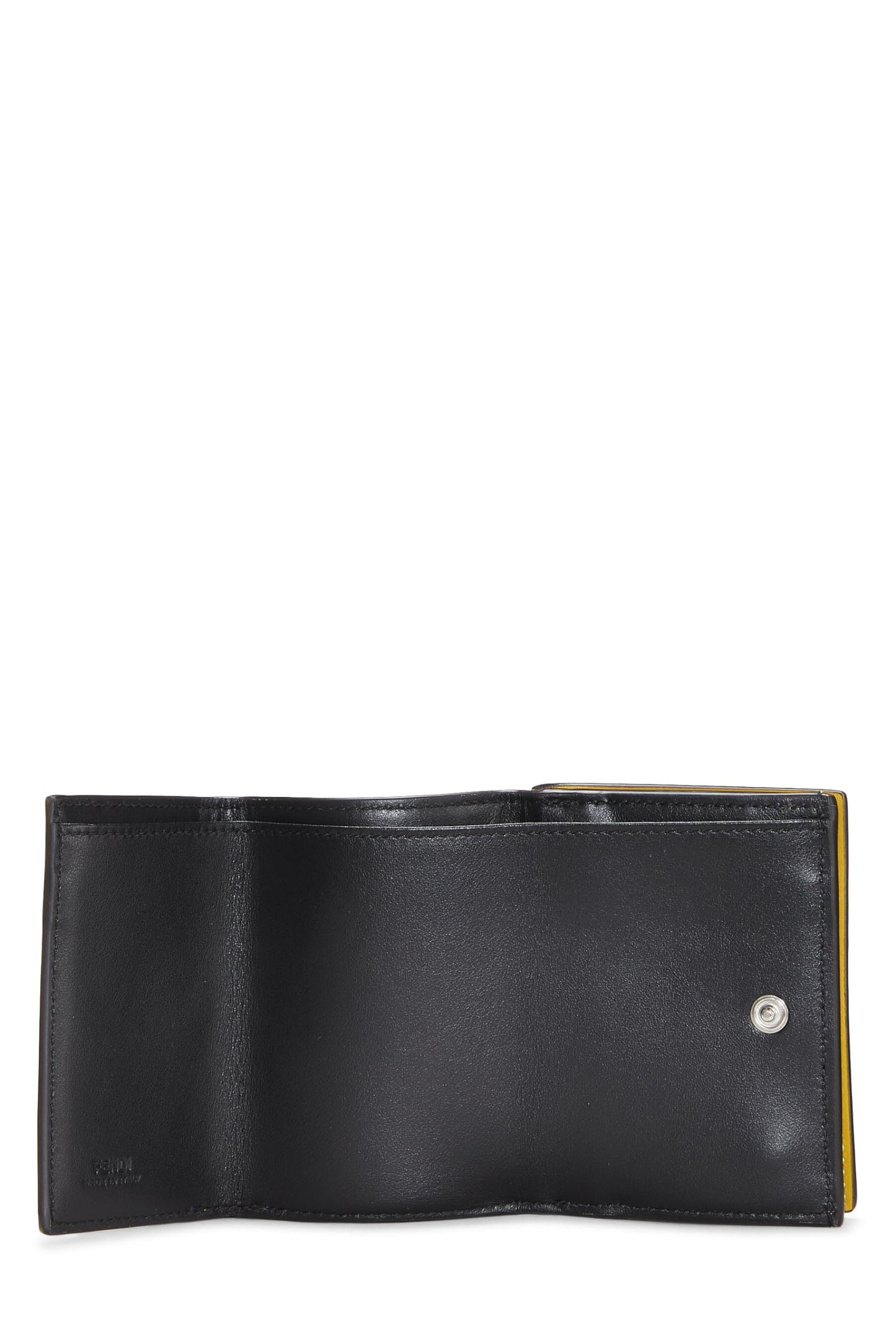 Fendi, Pre-Loved Yellow Zucchino Leather Trifold Wallet, Yellow