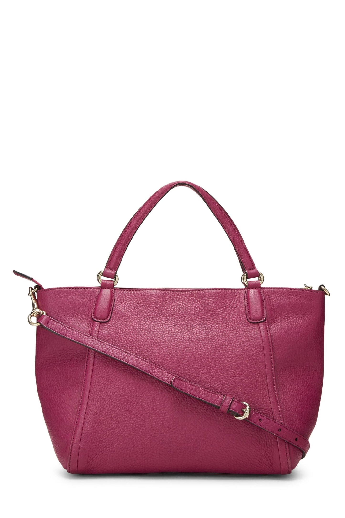 Gucci, sac à main Soho en cuir grainé violet d'occasion, violet