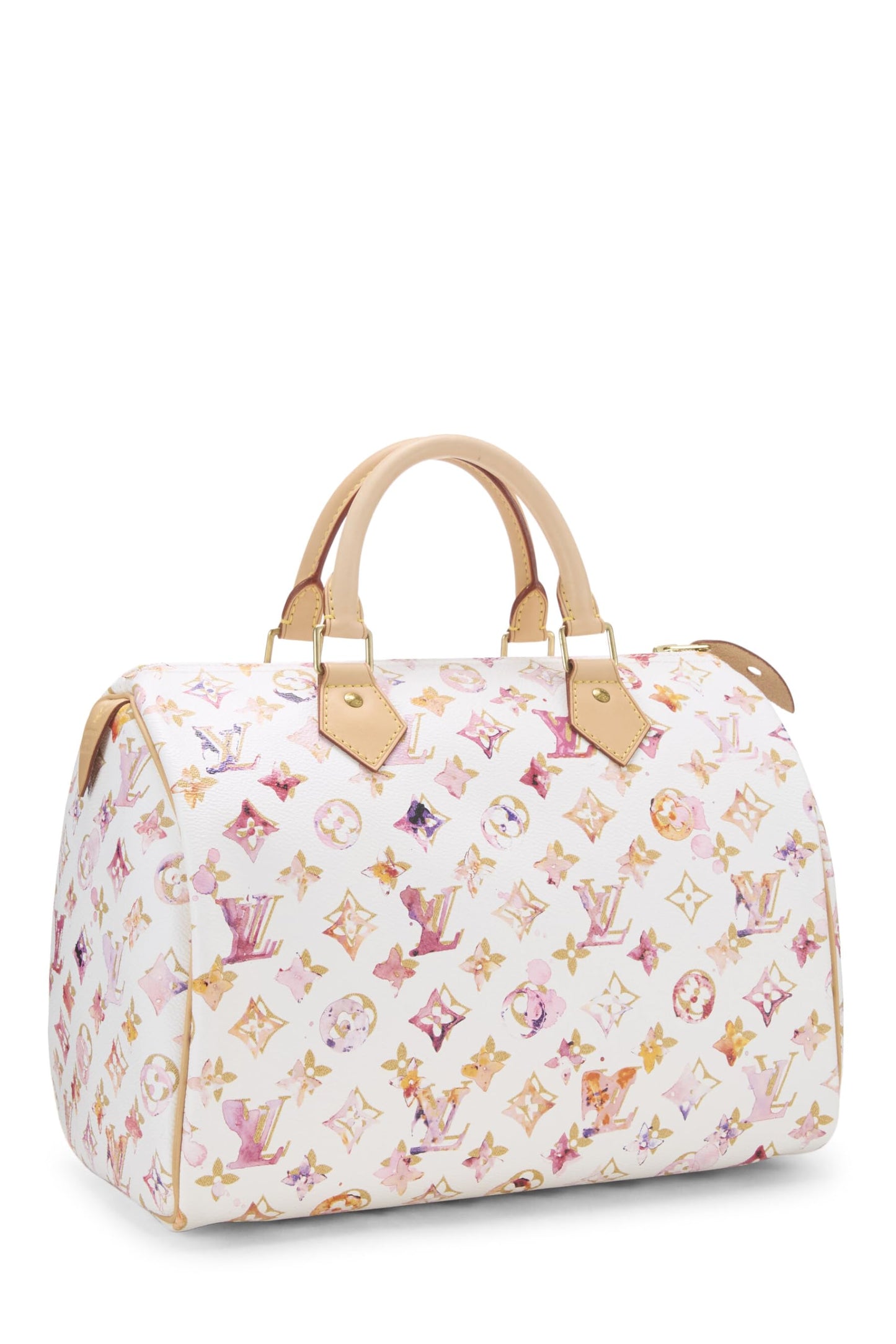 Louis Vuitton, Pre-Loved Richard Prince x Louis Vuitton Limited Edition Monogram Watercolor Speedy 30, White