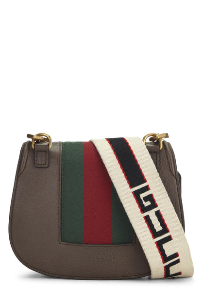 Gucci, sac à bandoulière Linea en cuir marron d'occasion, petit modèle, marron