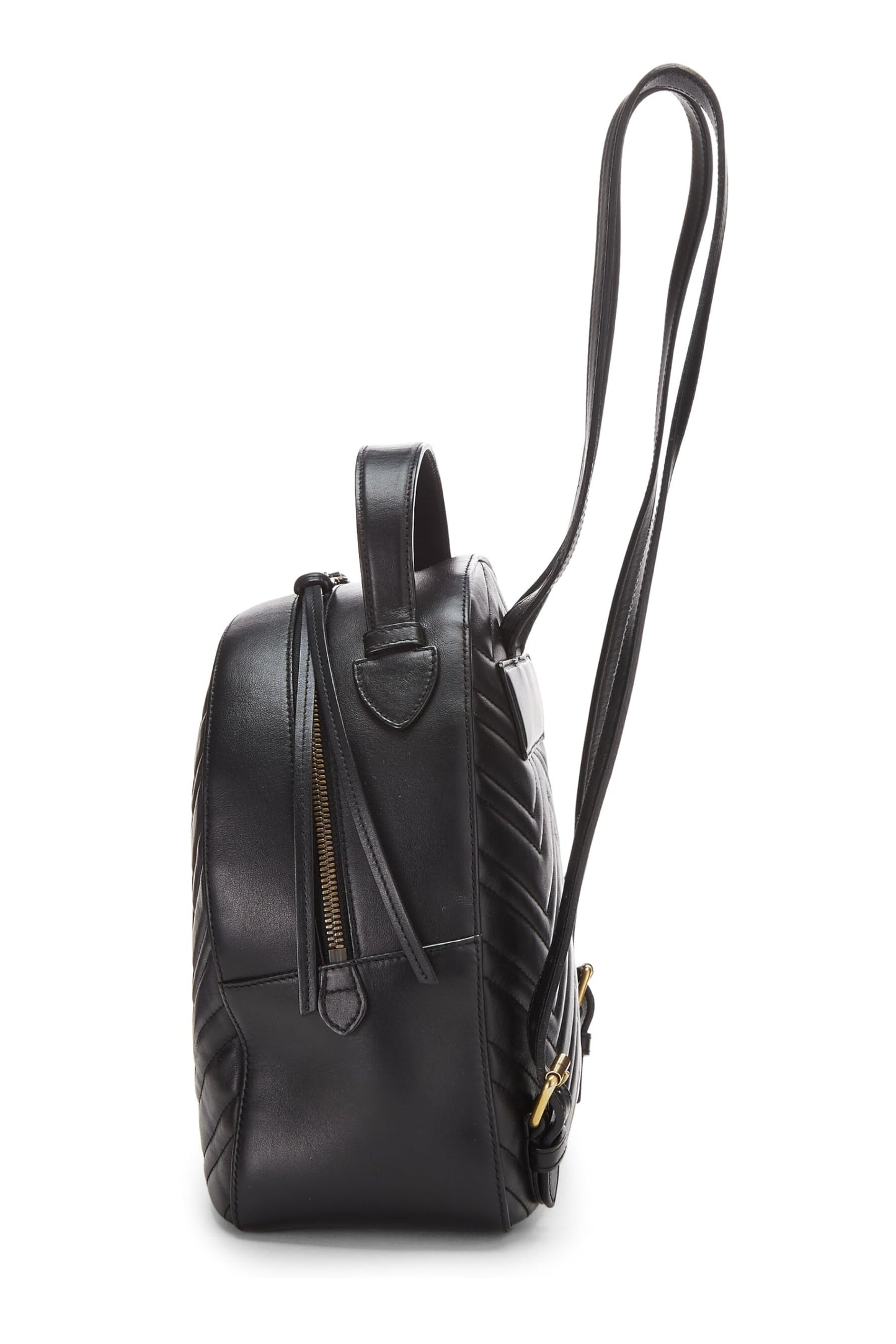 Gucci, Mochila GG Marmont de cuero negro Pre-Loved, Negro