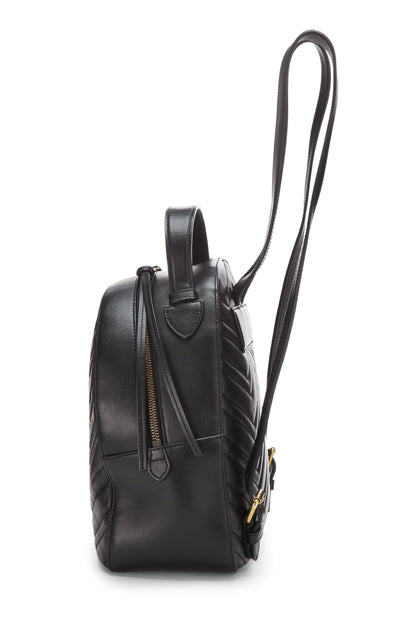 Gucci, Pre-Loved Black Leather GG Marmont Backpack, Black