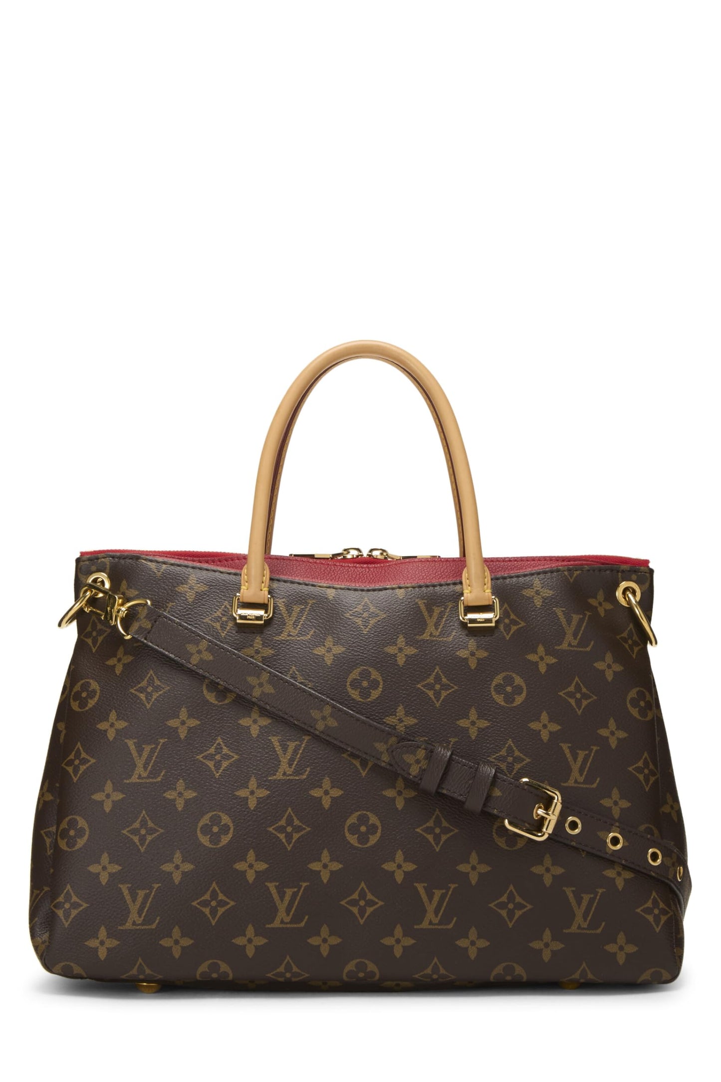 Louis Vuitton, Pre-Loved Red Monogram Canvas Pallas, Red