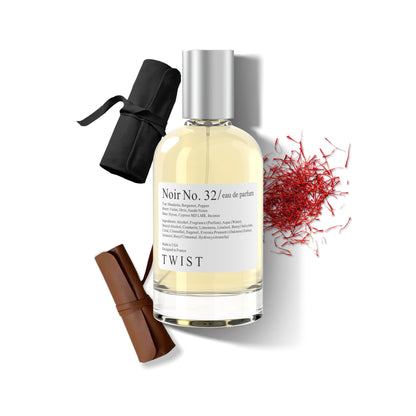 Twist - Noir No. 32 - Eau De Parfum Inspired by Tom Ford's Tuscan Leather, Long-Lasting Perfume For Women & Men, Paraben Free, Vegan, Clean Ingredients, Unisex Fragrance - Spray 100 ml | 3.4 fl. oz.