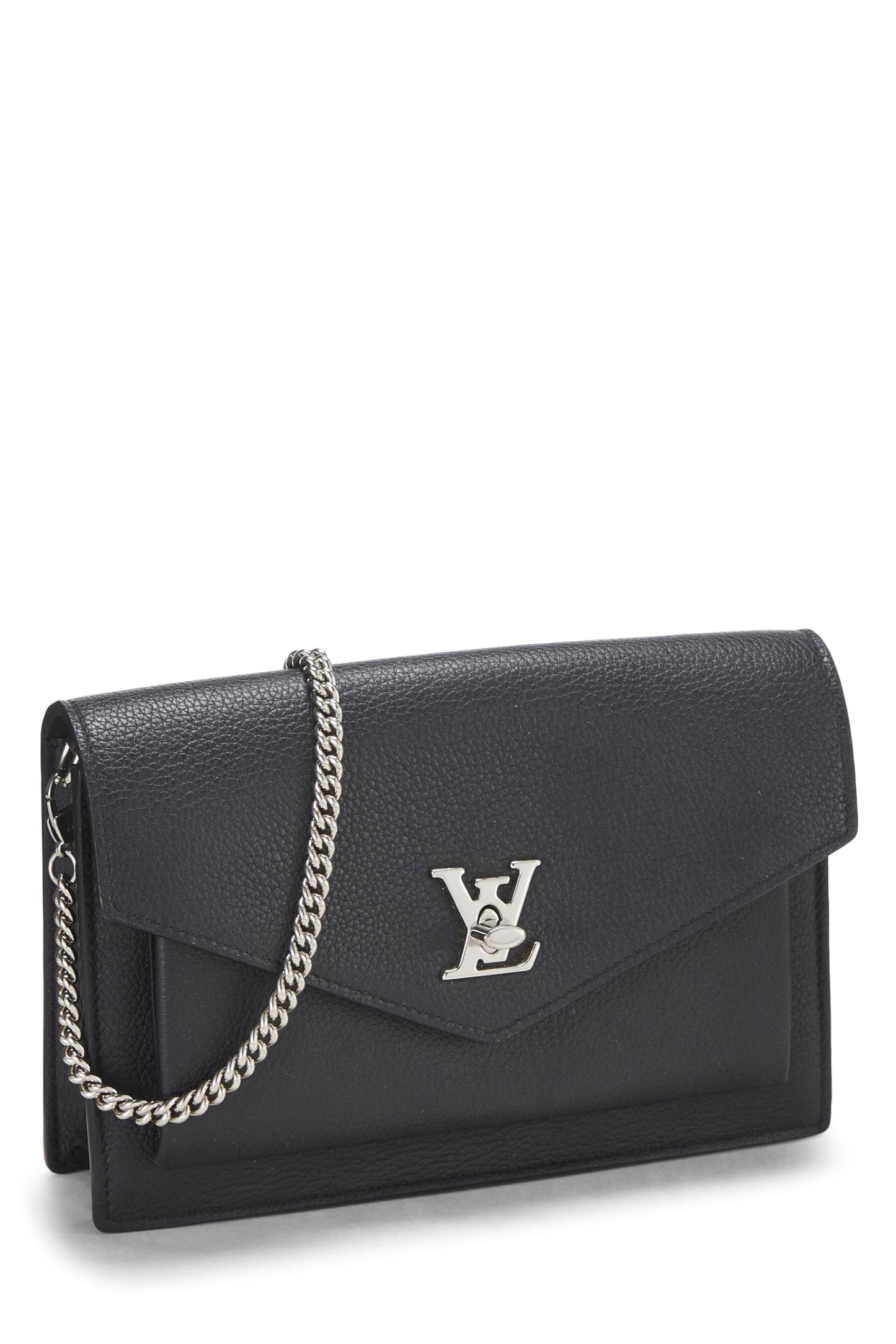 Louis Vuitton, sac à main My Lockme Chain BB en cuir noir d'occasion, noir