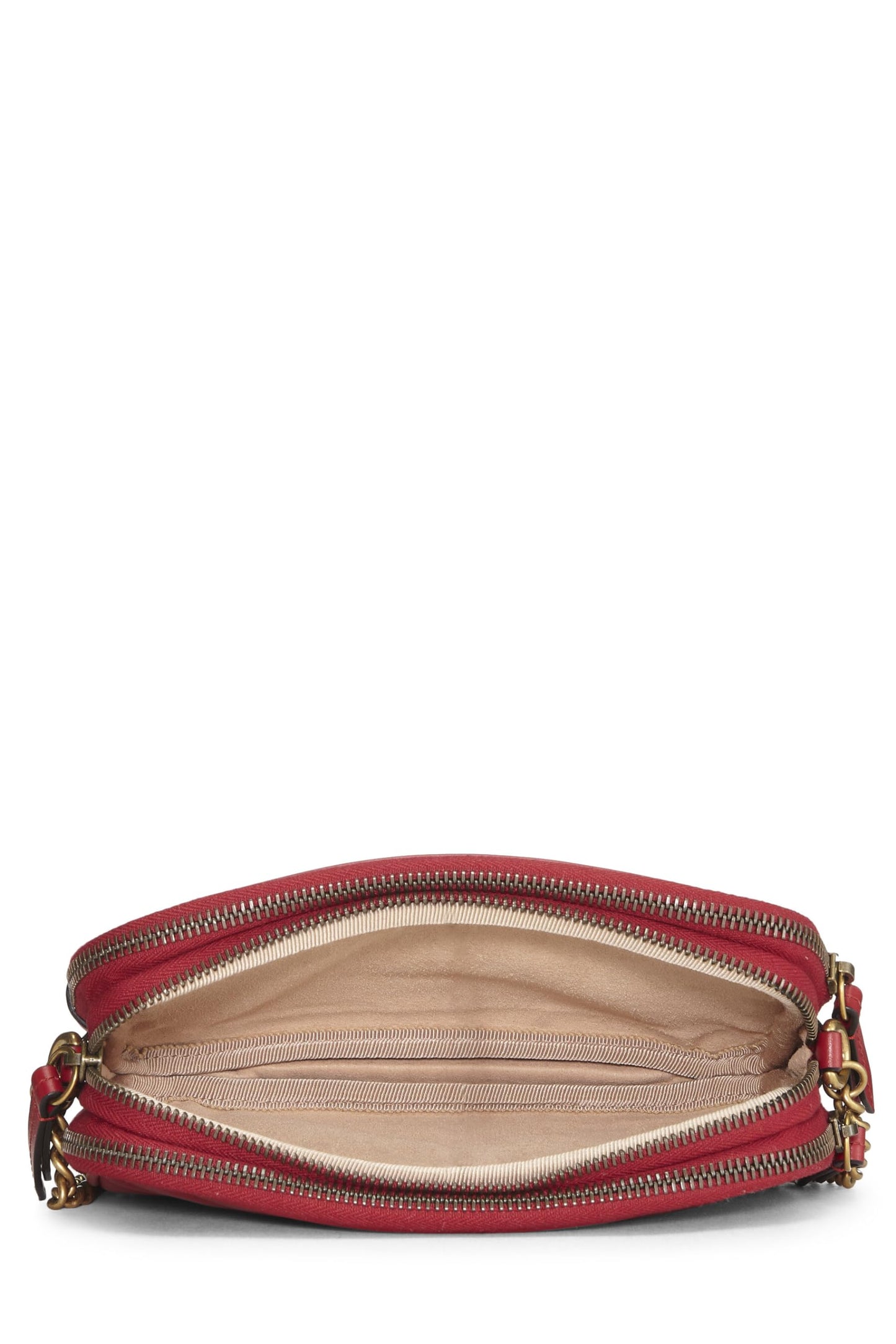 Gucci, Pre-Loved Red Leather GG Marmont Shoulder Bag, Red