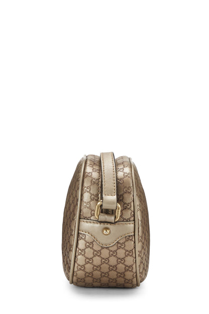 Gucci, sac photo en cuir Microguccissima doré d'occasion, doré