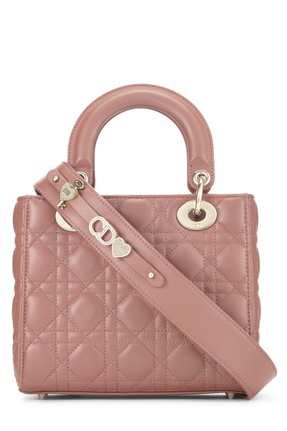 Dior, Sac Lady Dior Small en cuir d'agneau Cannage rose d'occasion My ABCDior, rose