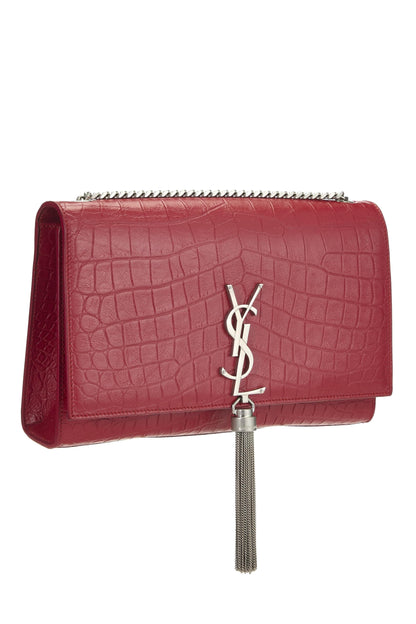 Yves Saint Laurent, Pre-Loved Red Embossed Kate Tassel Medium, Red