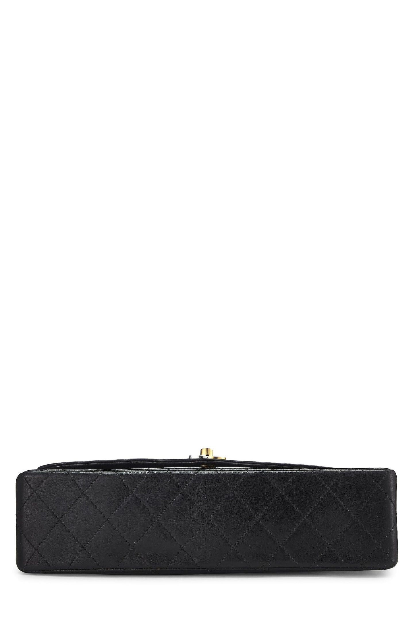 Chanel, sac à rabat double taille moyenne en cuir d'agneau matelassé noir Paris Limited, d'occasion, noir